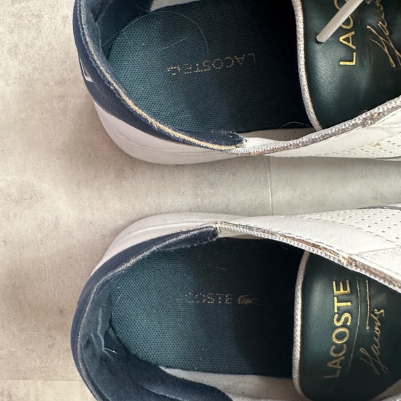 Men's Lacoste Novas Ct 118 tennis shoe size US 10 White w/ green stripe & tongue - Picture 4 of 10